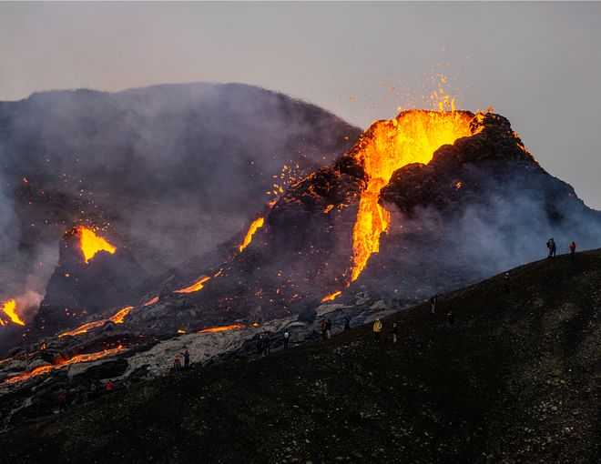Private volcano eruption hike to Meradalir
