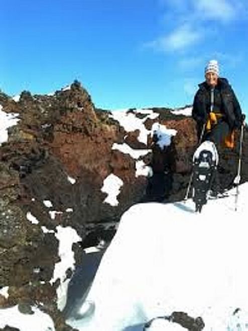 Snowshoeing in Krafla volcanic area