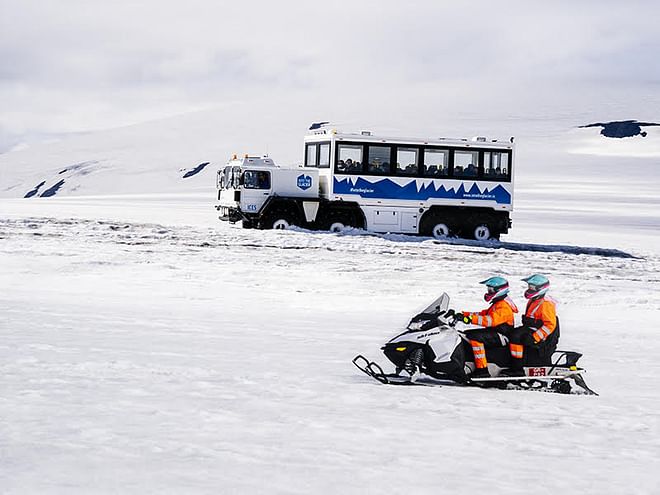 Into the Glacier Ice Tunnel and Snowmobile Combo