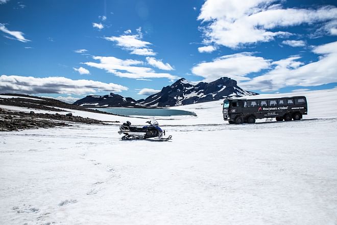  Glacier Ice Cave and  Snowmobile from Gullfoss