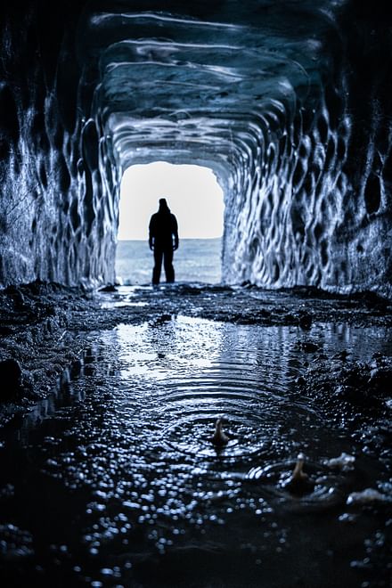  Glacier Ice Cave and  Snowmobile from Gullfoss